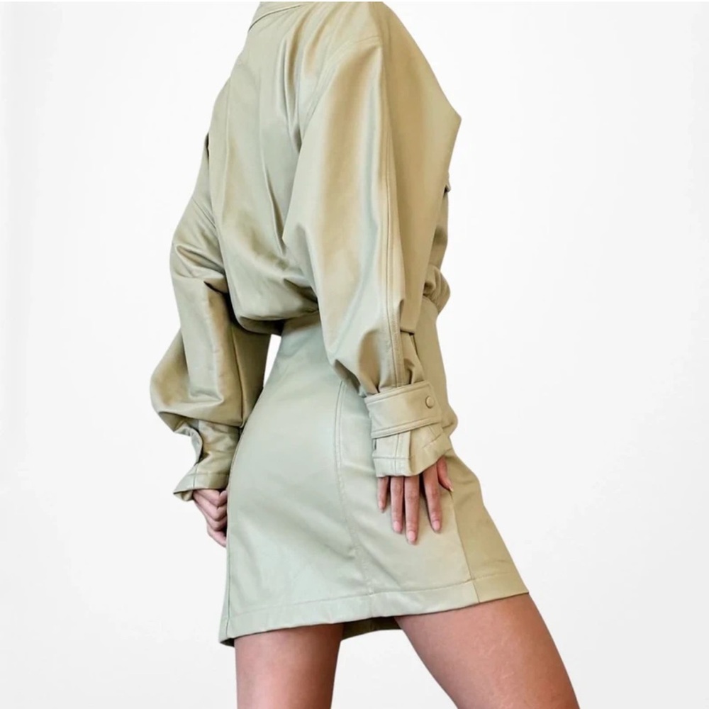 Zara  Women's Faux Leather Utility Dress - Picture 3 of 8